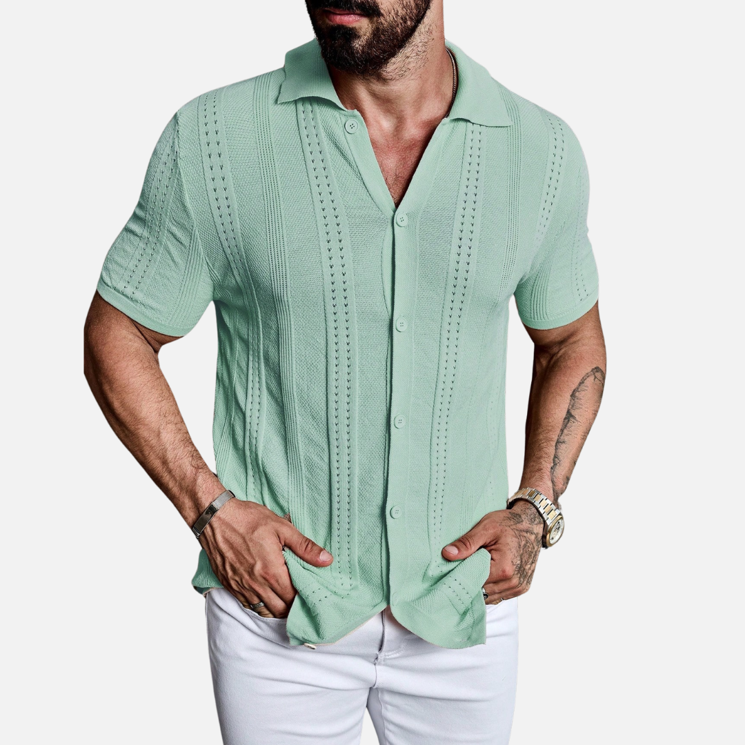 Camisa de Botão Masculina verde ozzaro