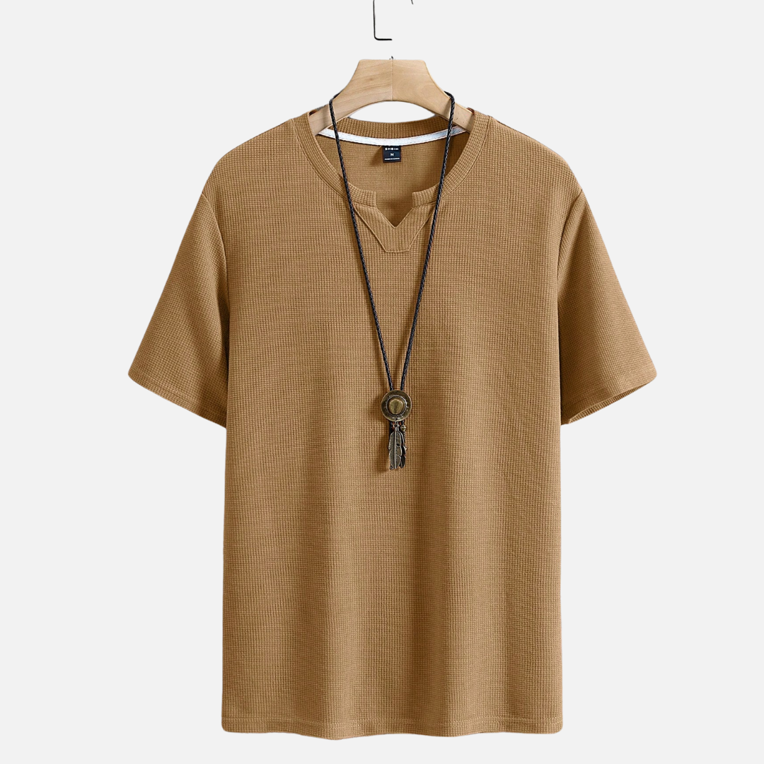 Camiseta Masculina Ozzaro marrom frente